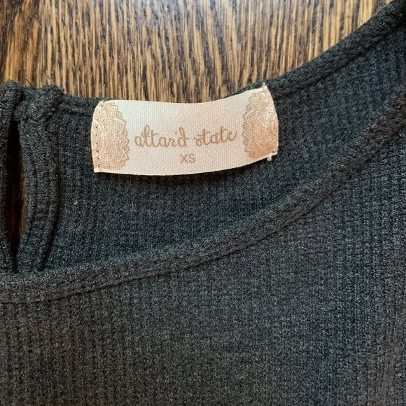 Altar'd State Charcoal Gray Ruffled Top - Picture 2 of 5